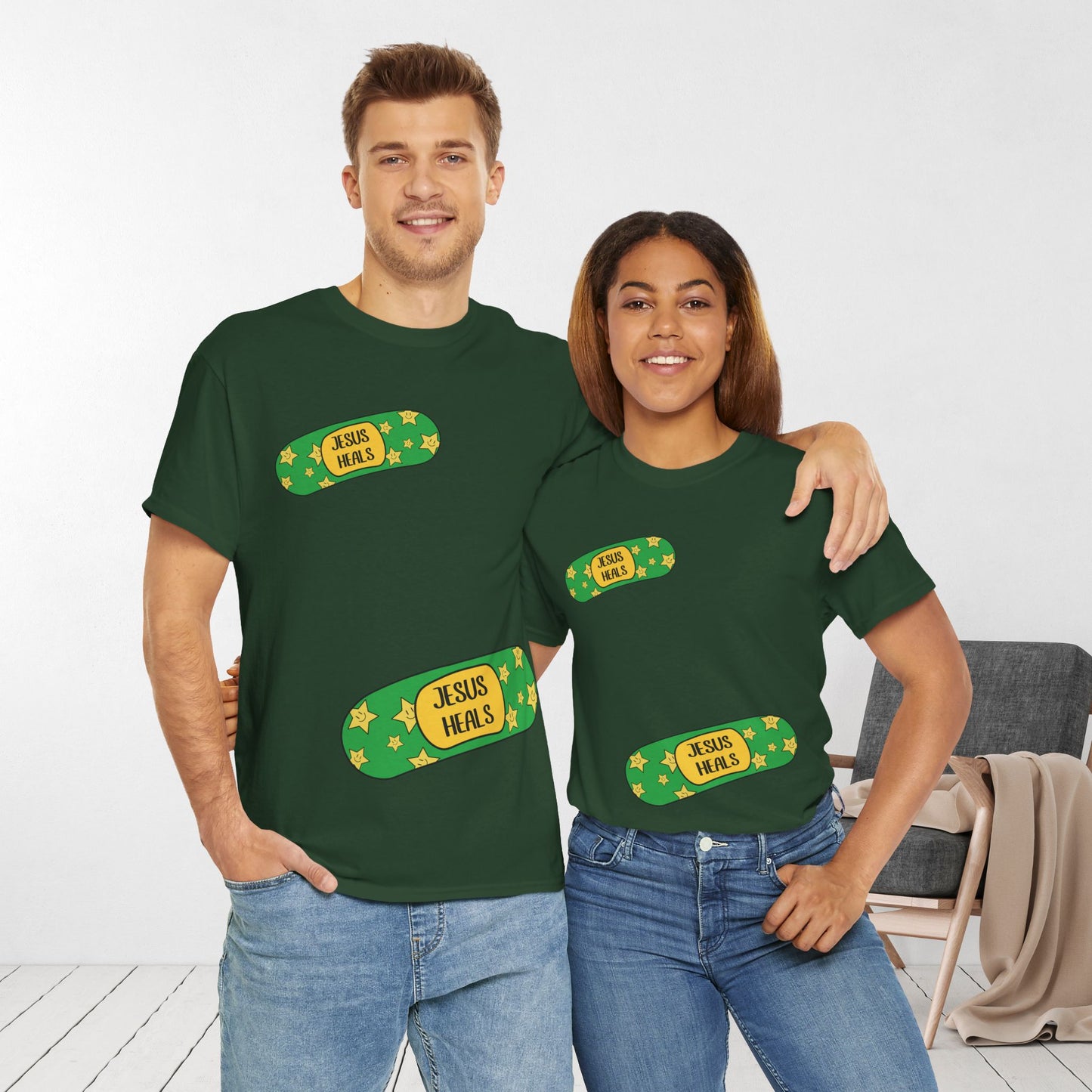 Jesus Heals Heavy Cotton Tee