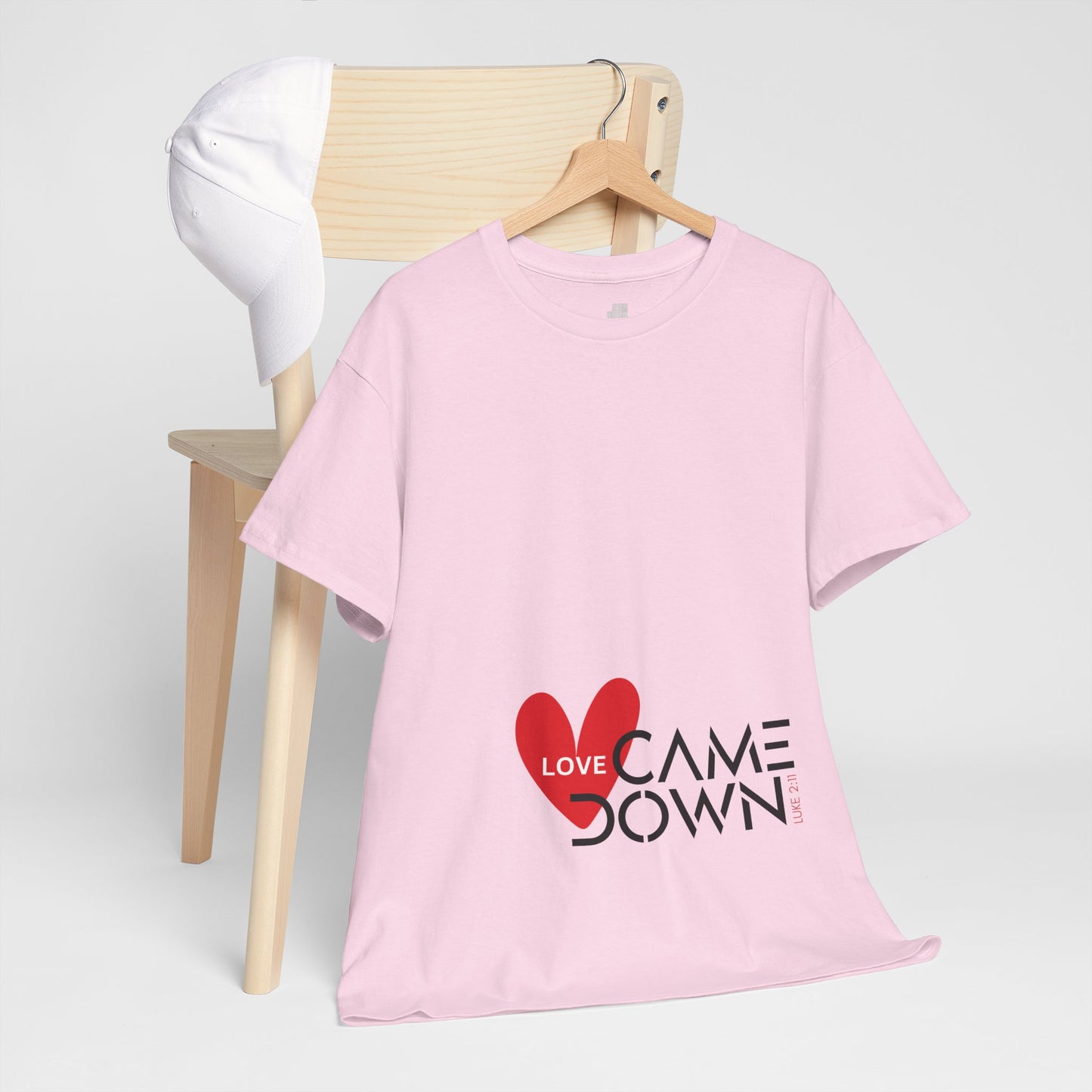 Love Came Down Heavy Cotton Tee - Luke 2:11