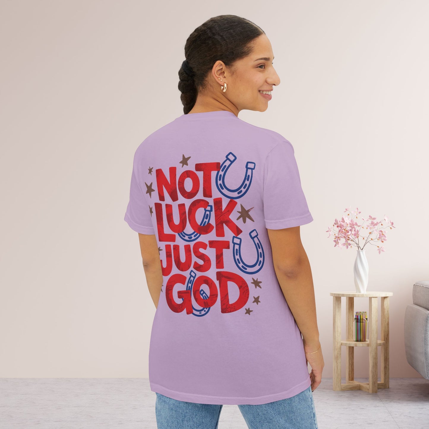 Not Luck Just God Comfort Colors Pocket T-Shirt