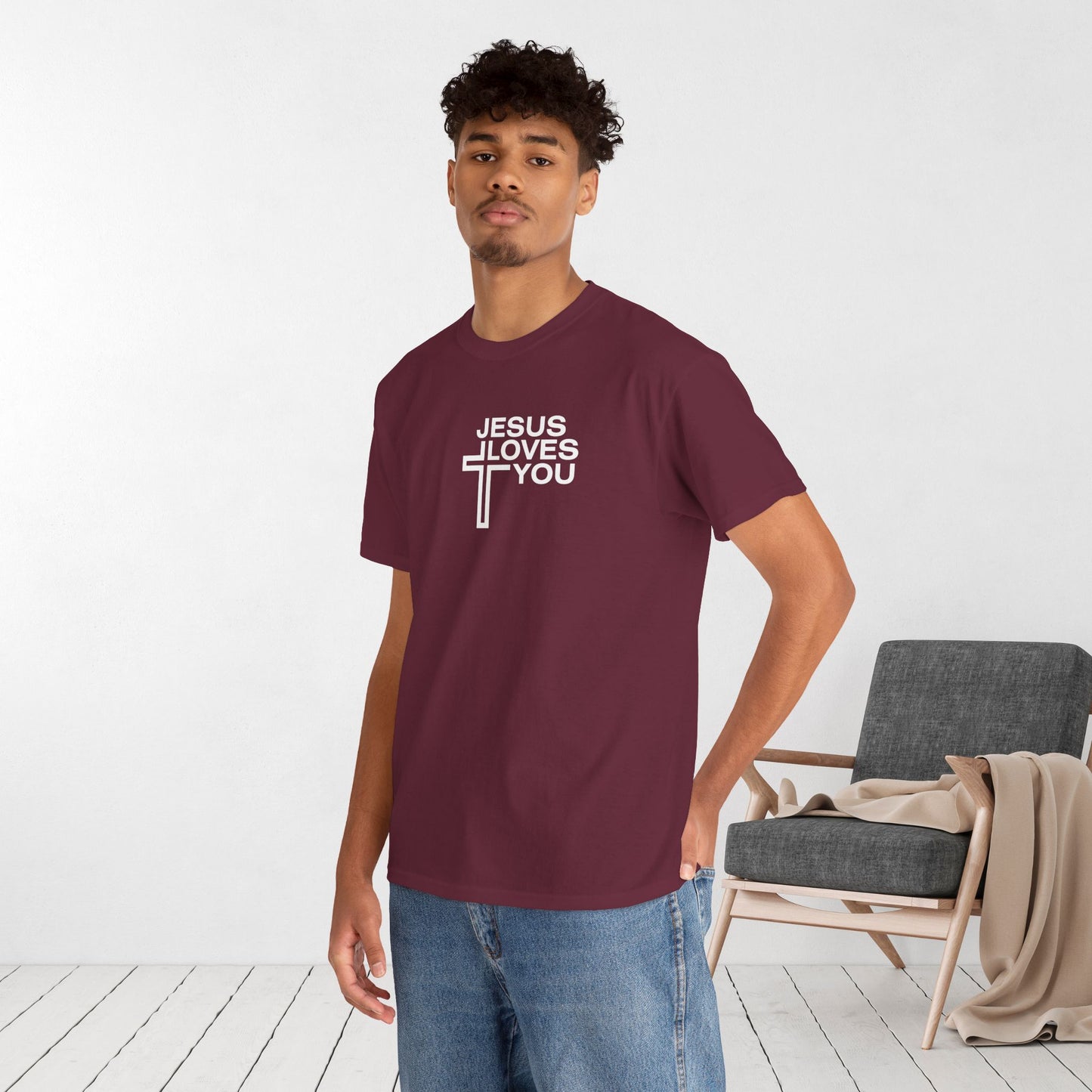 Jesus Loves You Heavy Cotton Tee