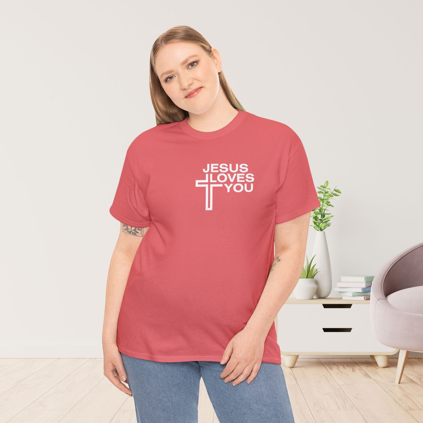 Jesus Loves You Heavy Cotton Tee