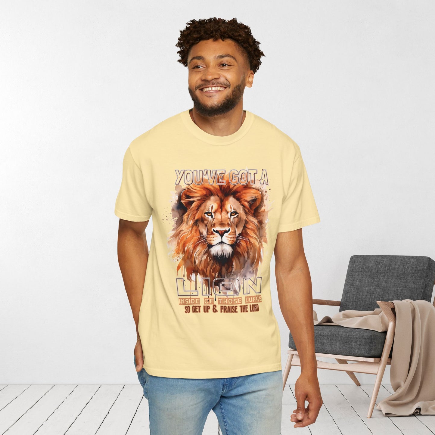 Comfort Colors You've Got A Lion Inside of Those Lungs Shirt - Christian Tee