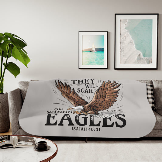 They Will Soar on Wings Like Eagles Sherpa Blanket
