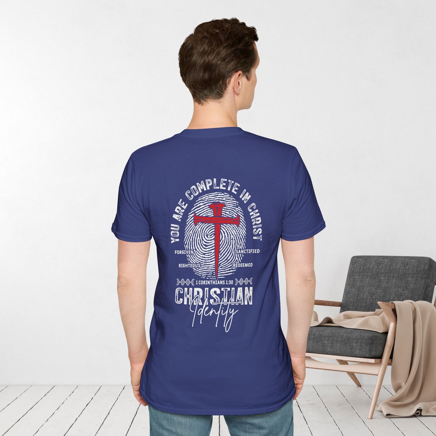 You Are Complete in Christ Softstyle T-shirt - 1 Corinthians 1:30