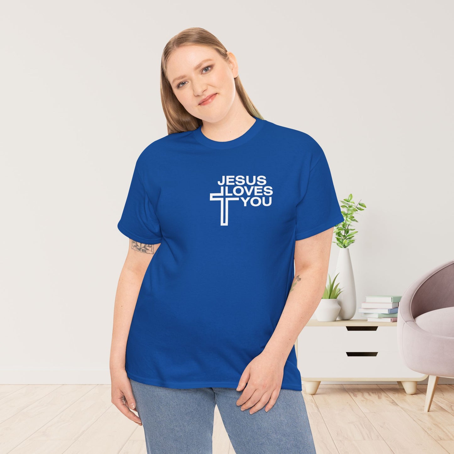 Jesus Loves You Heavy Cotton Tee