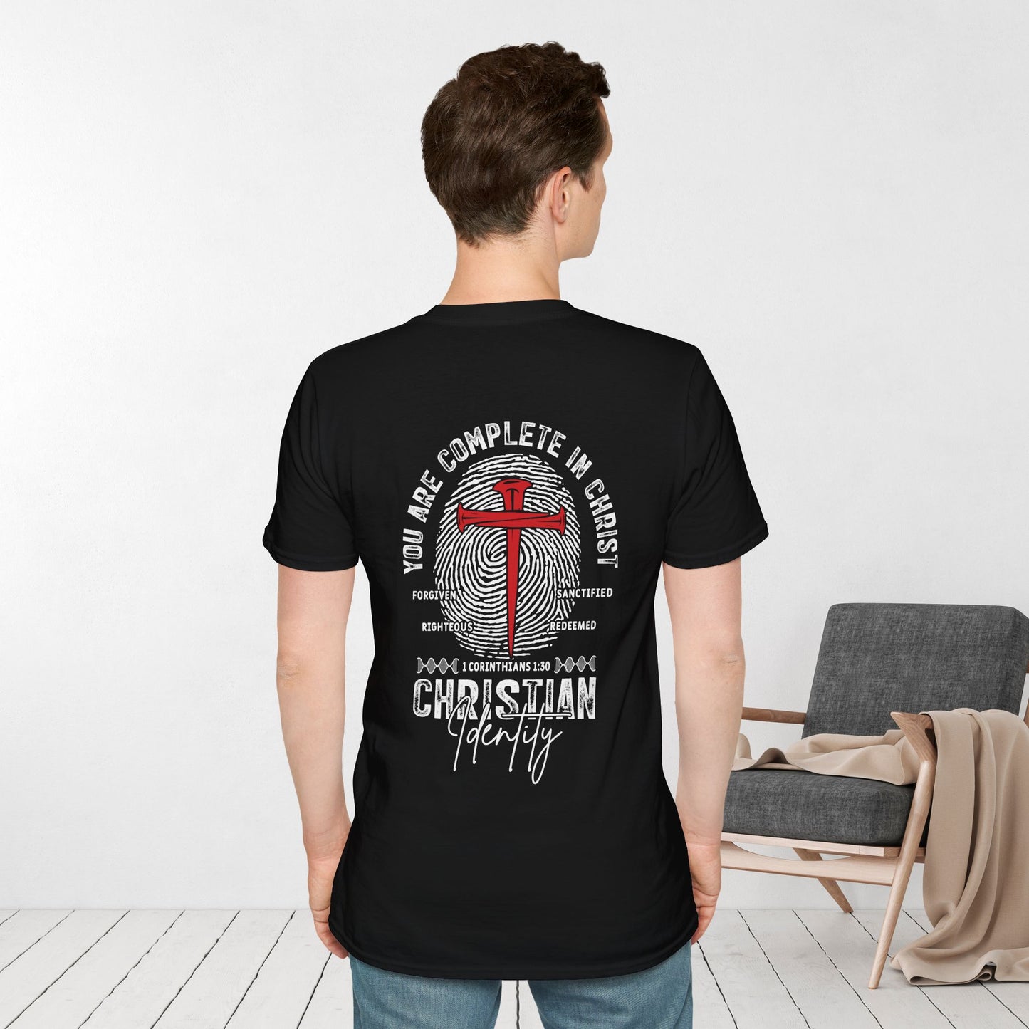 You Are Complete in Christ Softstyle T-shirt - 1 Corinthians 1:30