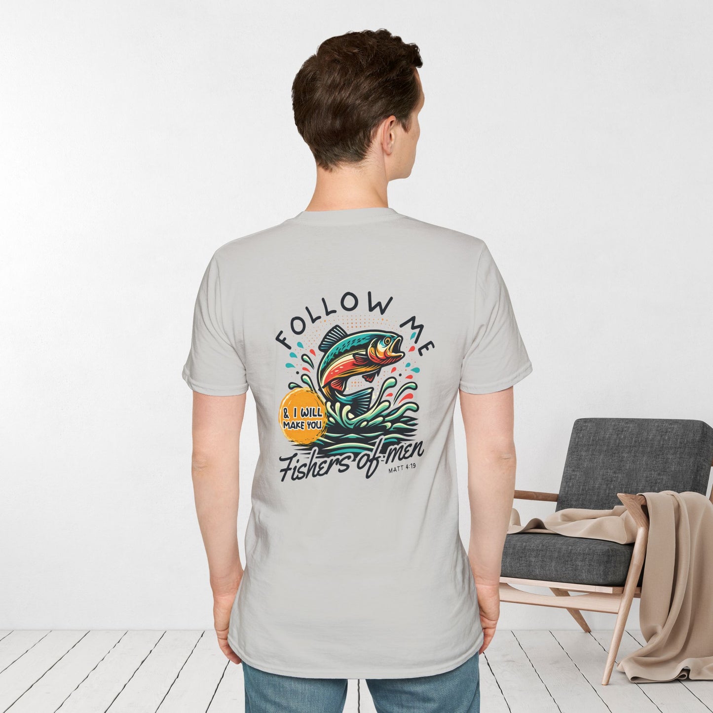 Follow Me Matthew 4:19 Men's Softstyle T-shirt