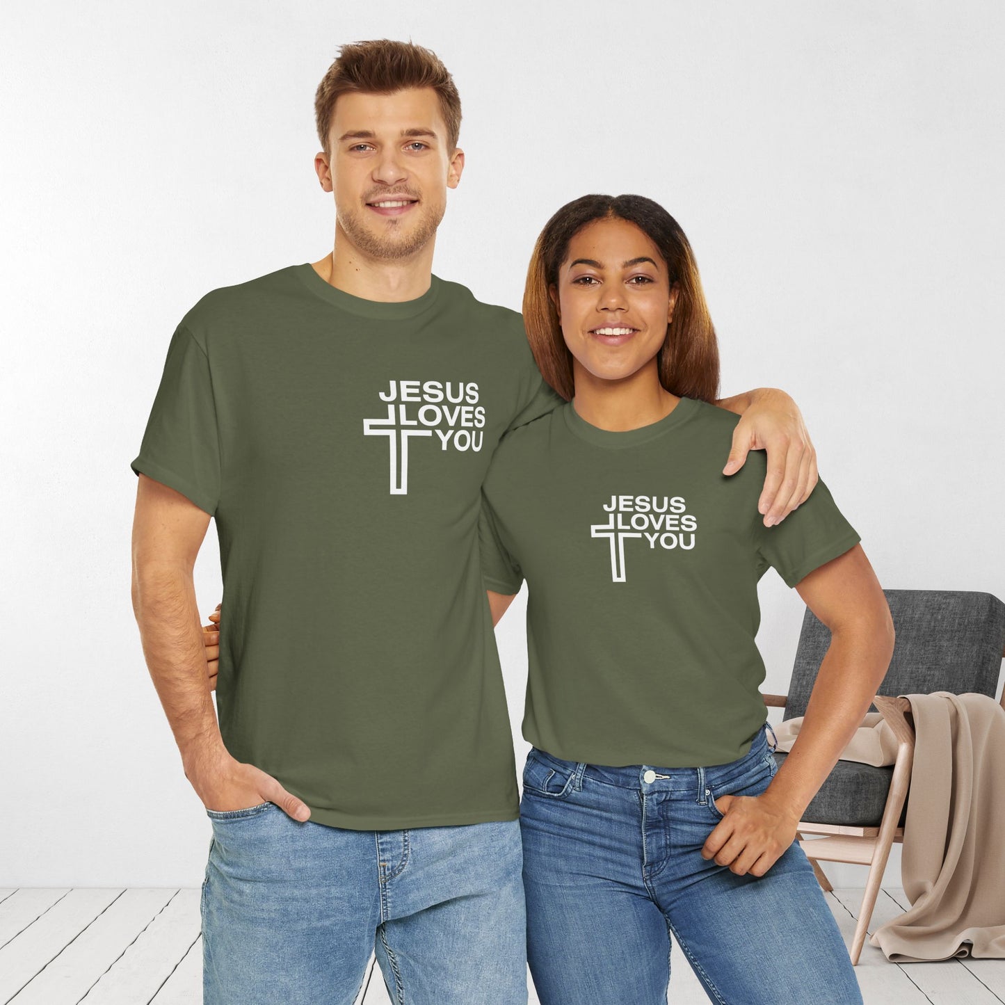 Jesus Loves You Heavy Cotton Tee