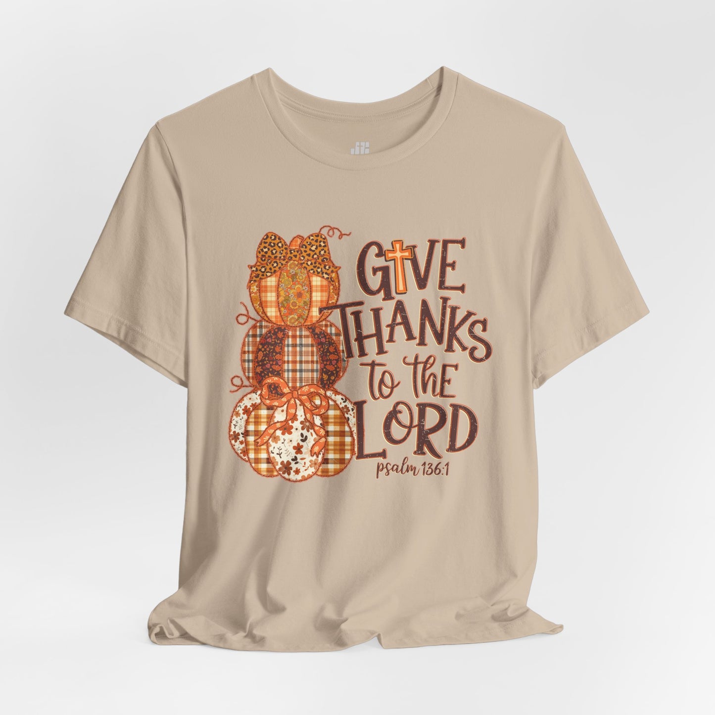 Give Thanks to The Lord Soft Cotton Tee - Fall Christian Tee