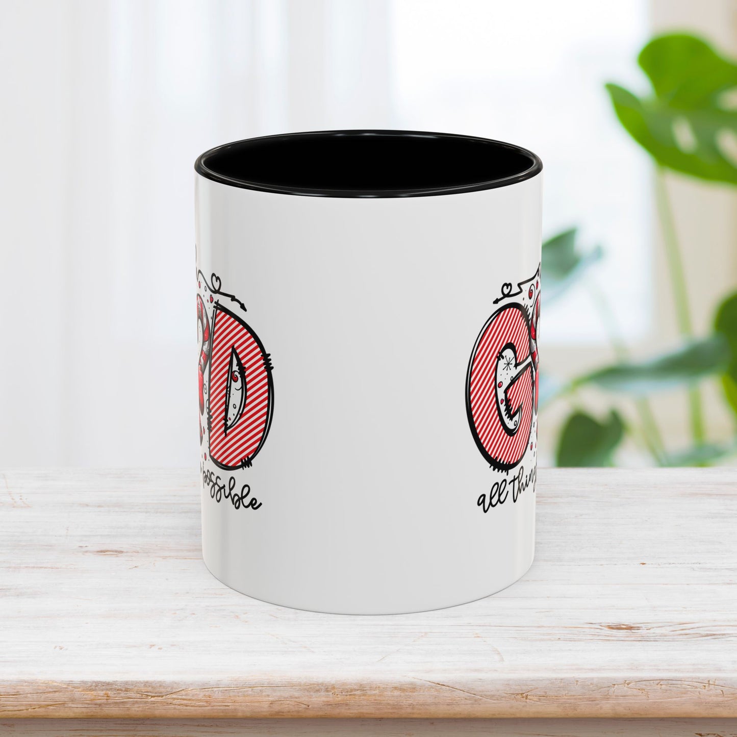 With God All Things Are Possible Christmas Mug - Christian Coffee Mug