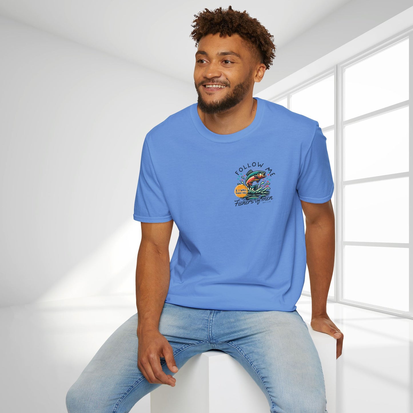 Follow Me Matthew 4:19 Men's Softstyle T-shirt