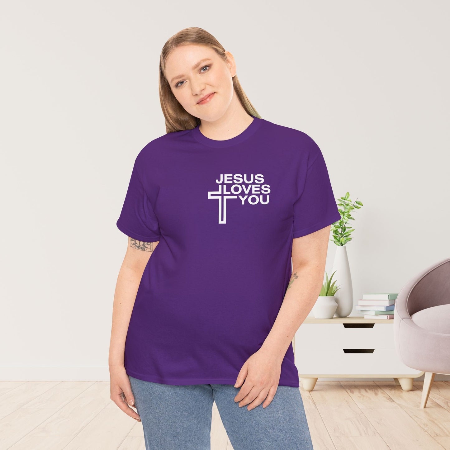 Jesus Loves You Heavy Cotton Tee