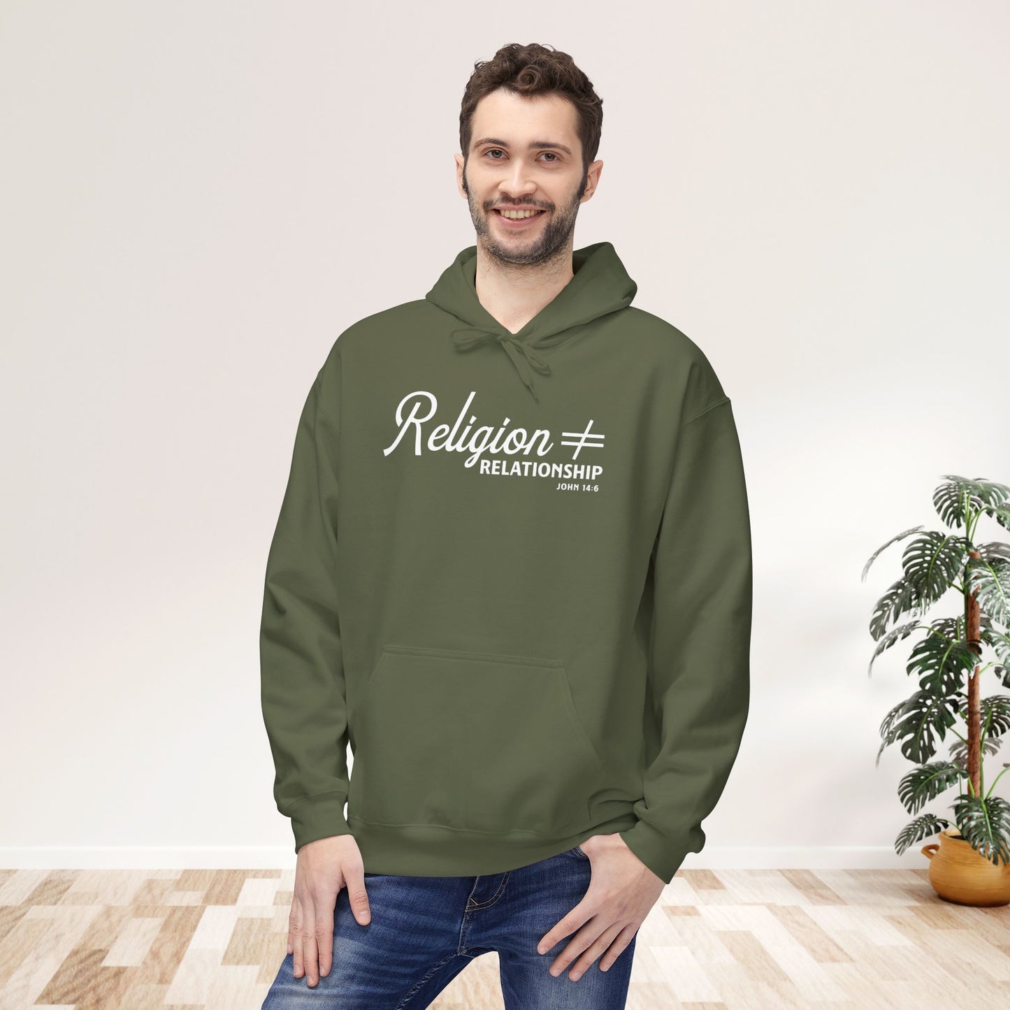 Religion ≠ Relationship Unisex Midweight Hoodie