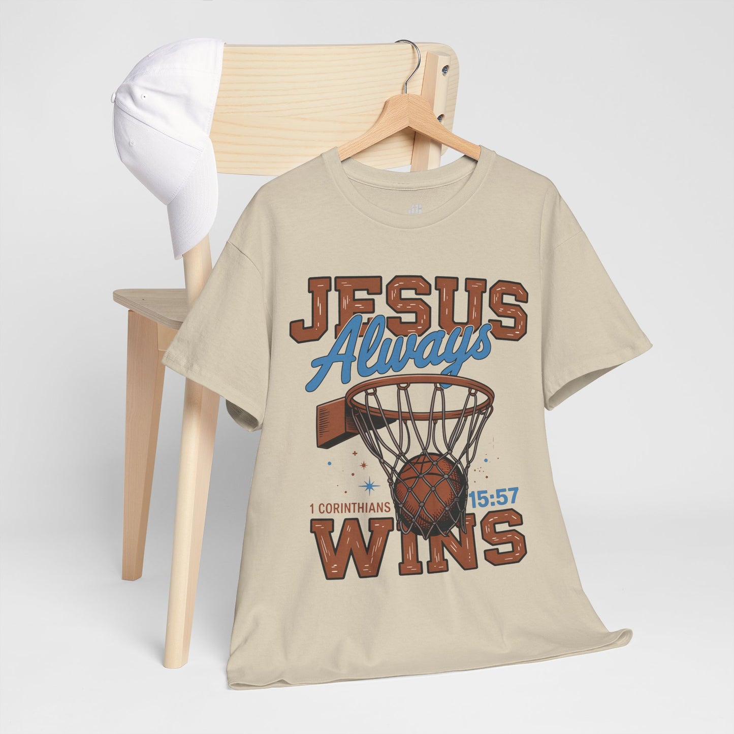 Jesus Always Wins Heavy Cotton Tee