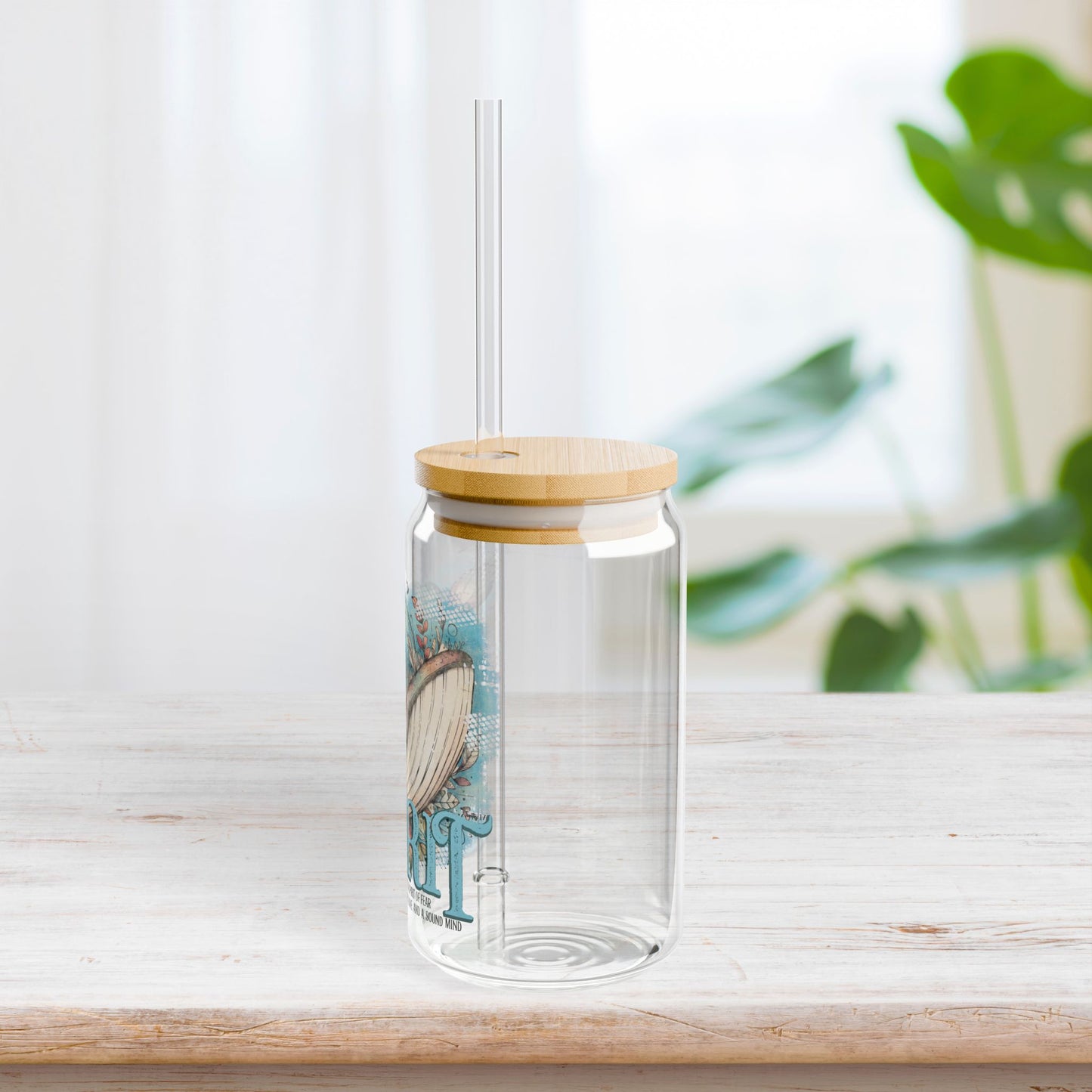 Spirit Sipper Glass with Bamboo Lid & Straw - 16 oz