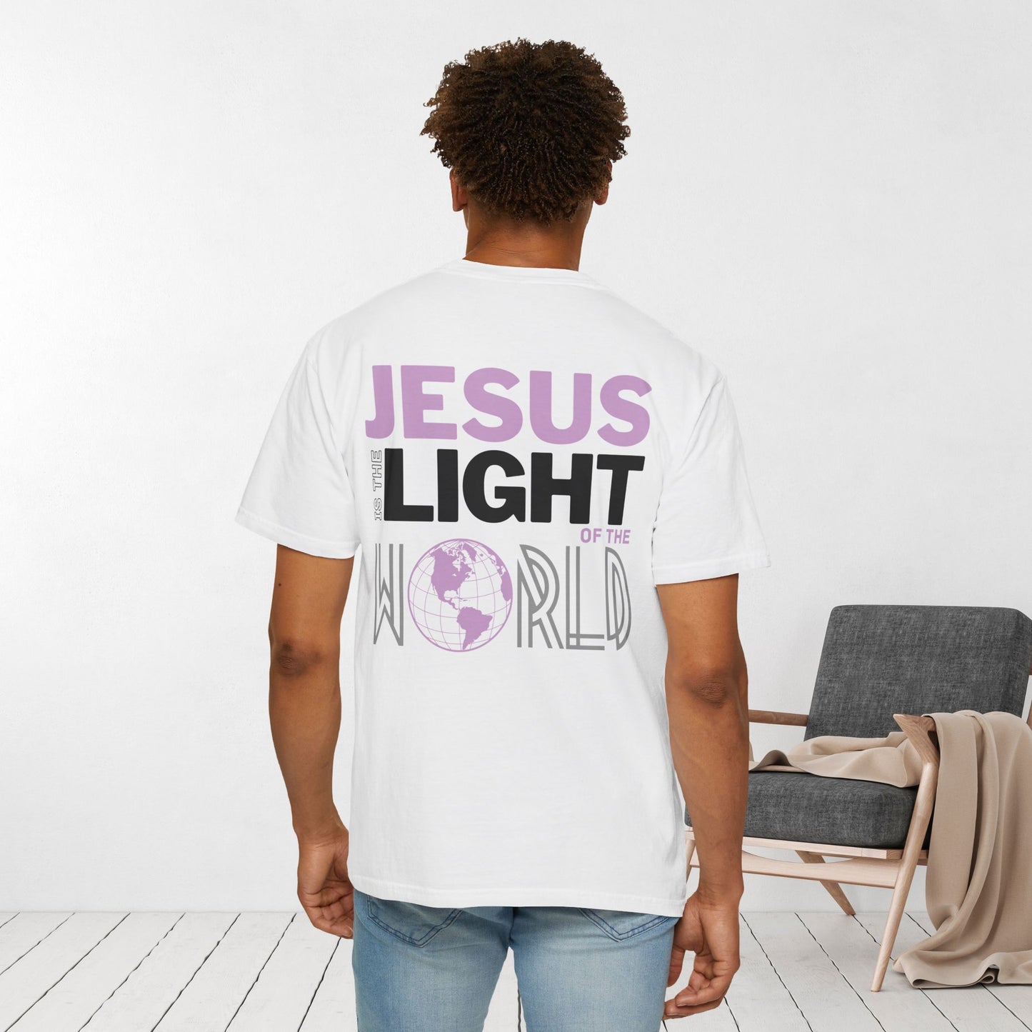 Jesus is the Light of the World Comfort Colors Shirt - John 8:12 Bible Verse Christian Shirt