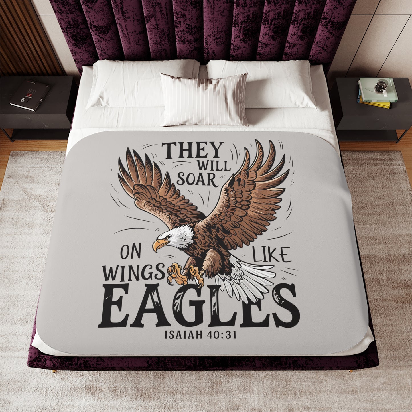 They Will Soar on Wings Like Eagles Sherpa Blanket