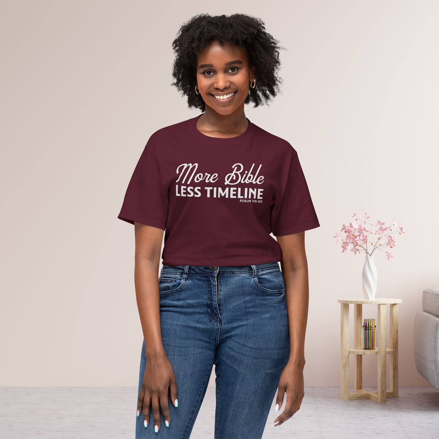 More Bible, Less Timeline Unisex HD Cotton Tee