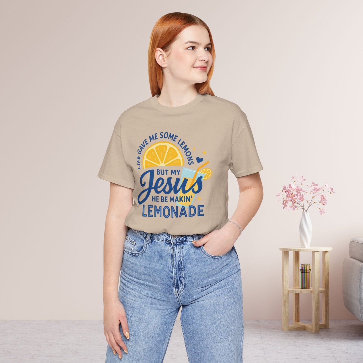 Life Gave Me Lemons But My Jesus Makes Lemonade Soft Cotton Tee