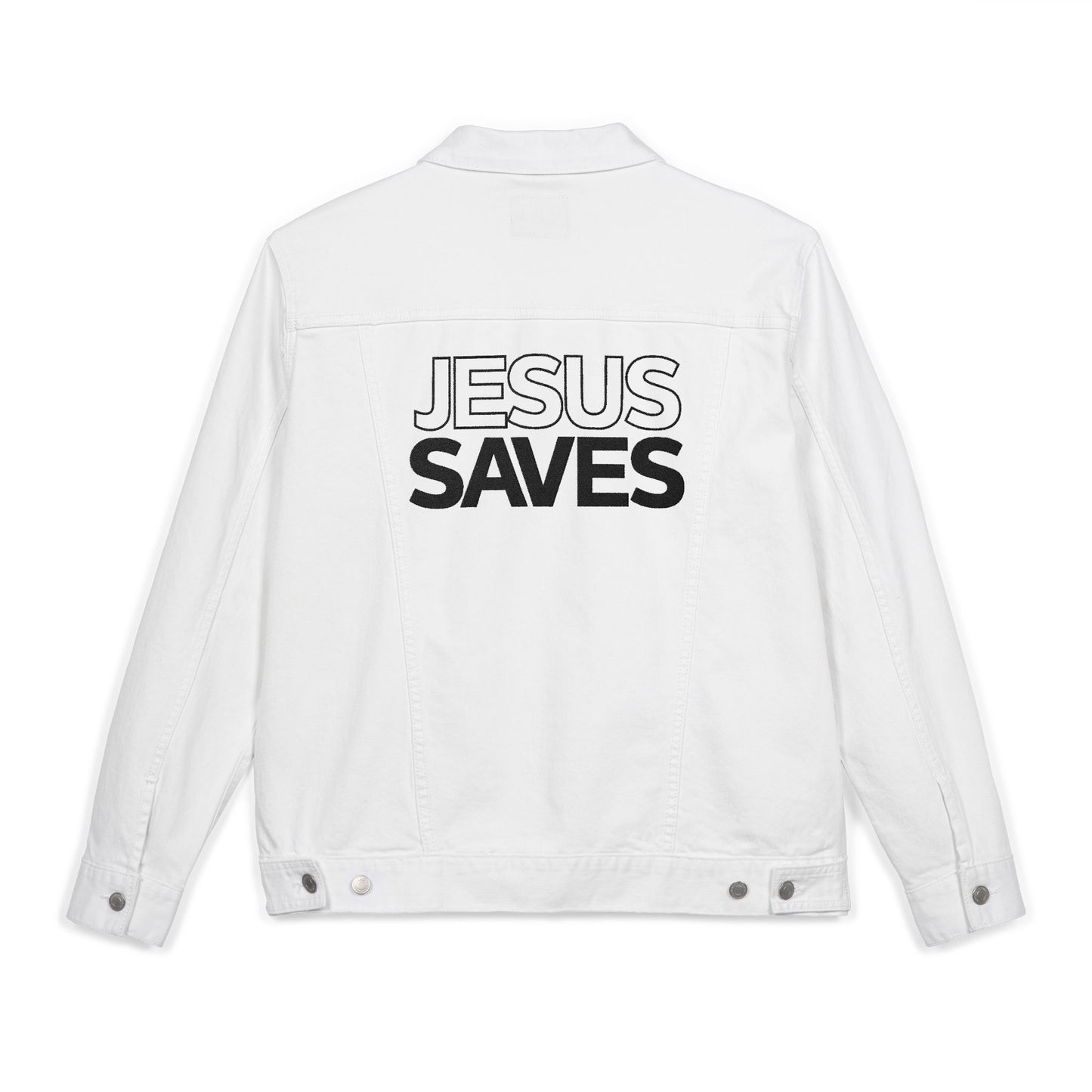 Embroidered Jesus Saves Unisex Denim Jacket