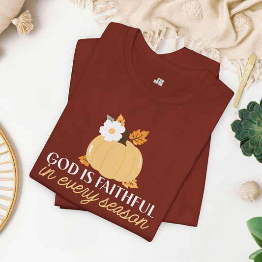 God is Faithful in Every Season Soft Cotton Tee