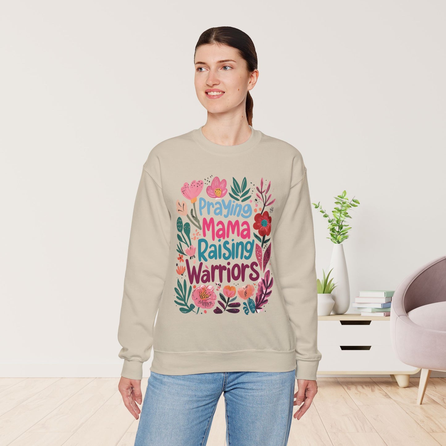 Praying Mama Raising Warriors Sweatshirt - Christian Mom Sweatshirt