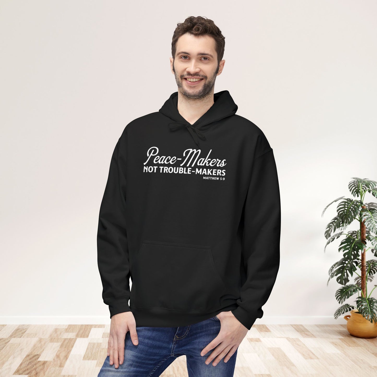 Peace-Makers, Not Trouble-Makers Unisex Midweight Hoodie