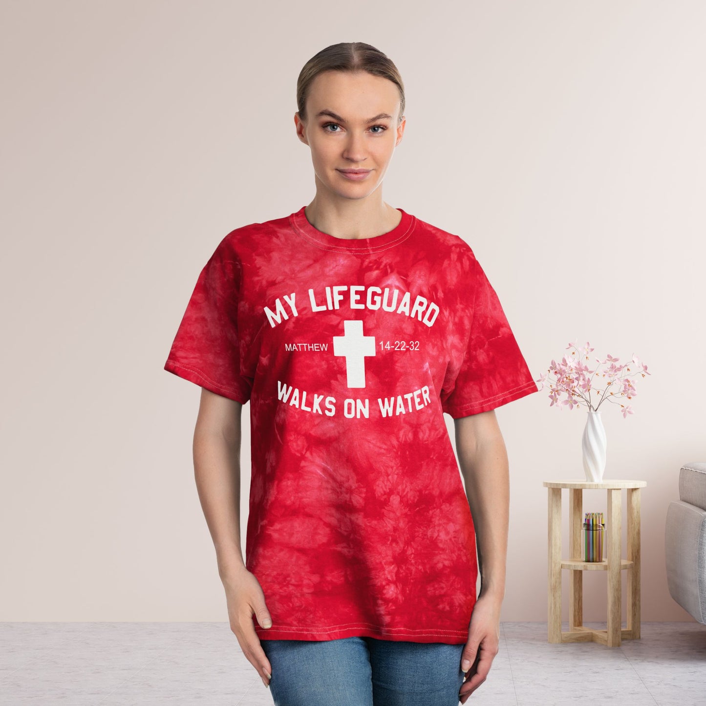 My Lifeguard Walks on Water Tie-Dye Tee