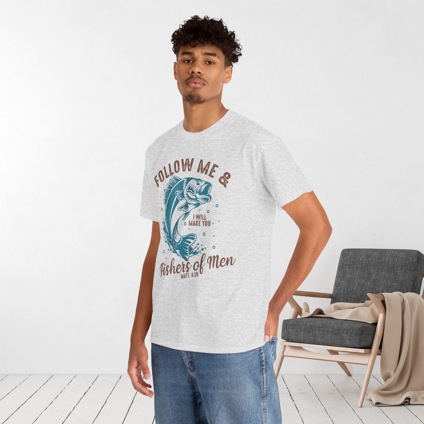 Follow Me Heavy Cotton Tee - Matthew 4:19