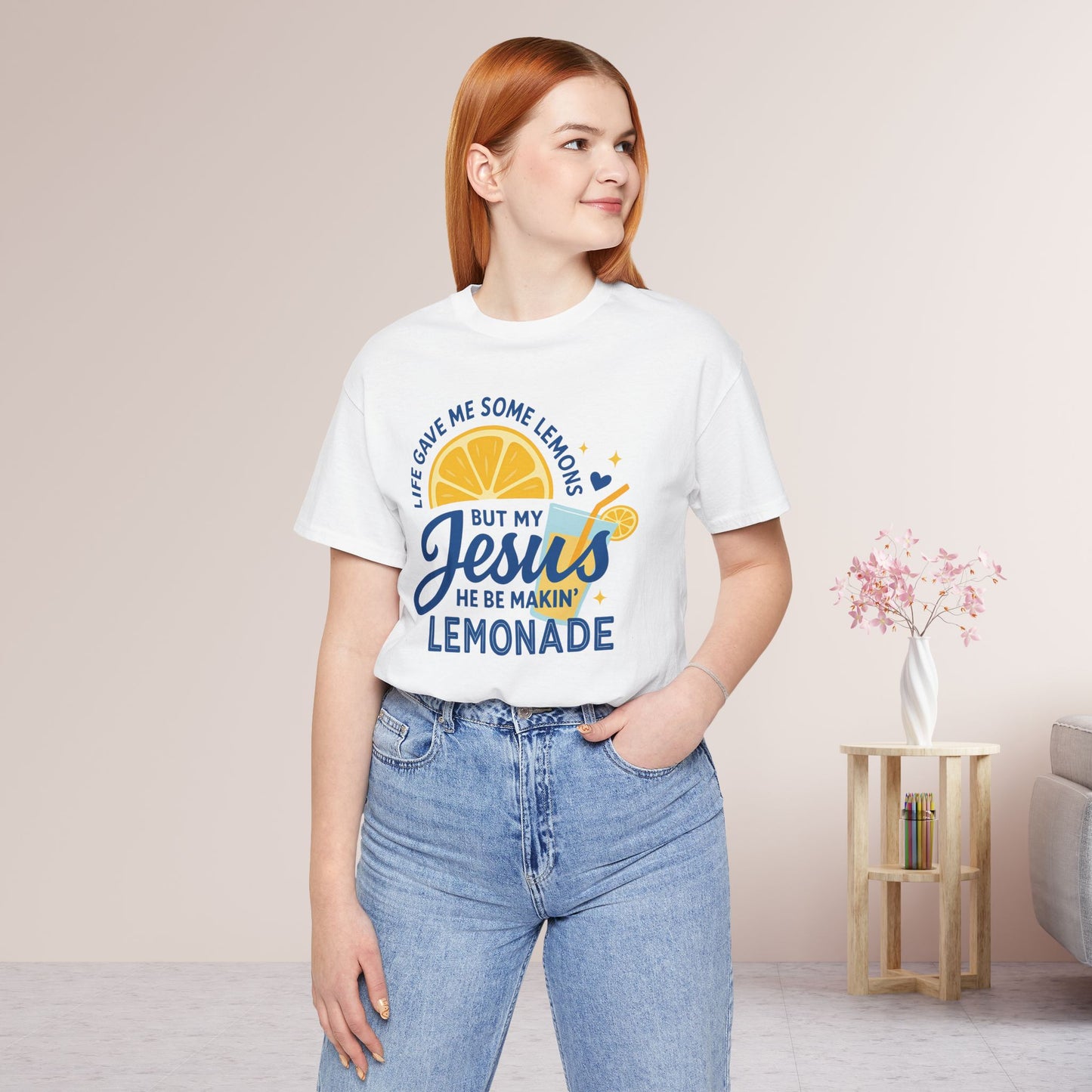 Life Gave Me Lemons But My Jesus Makes Lemonade Soft Cotton Tee