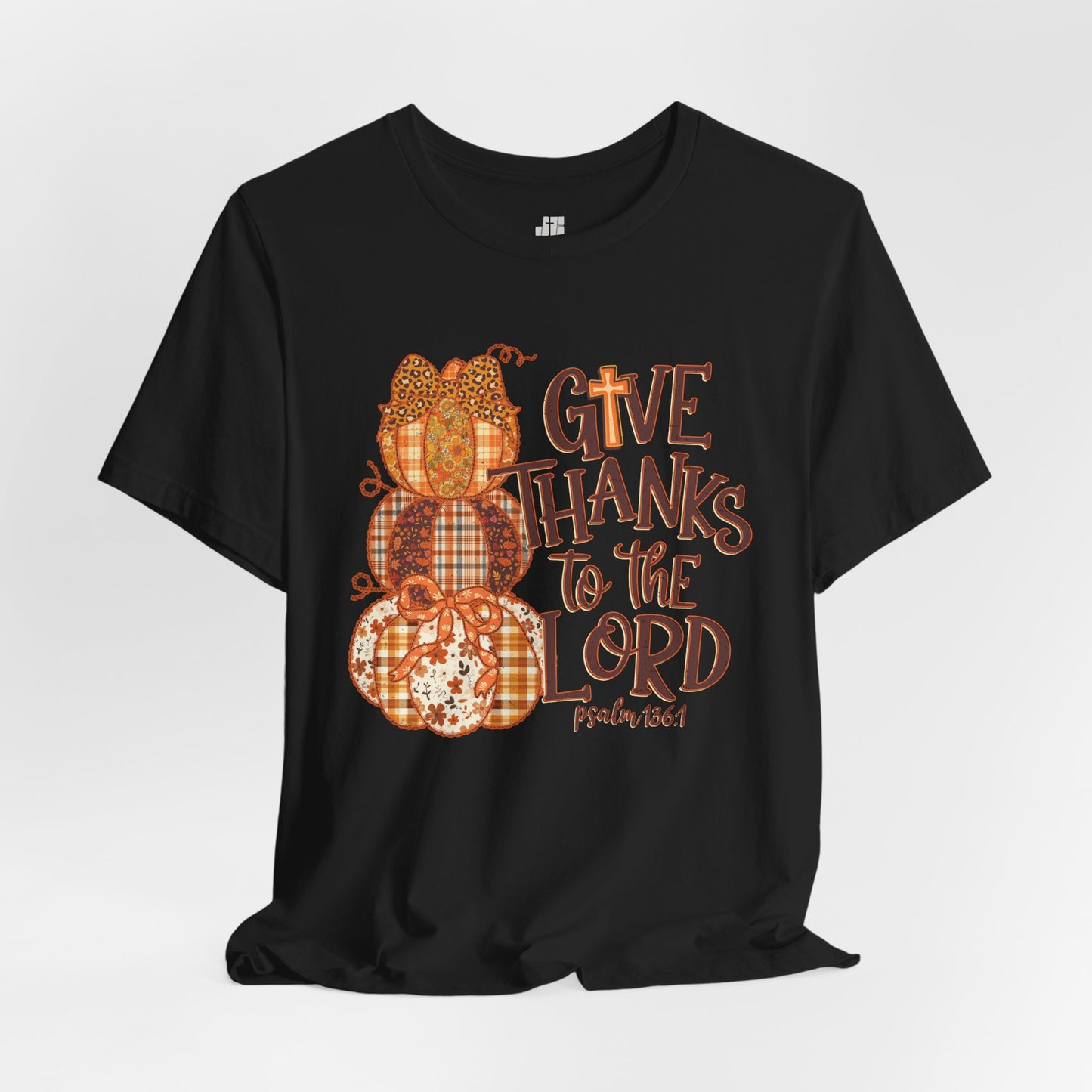 Give Thanks to The Lord Soft Cotton Tee - Fall Christian Tee