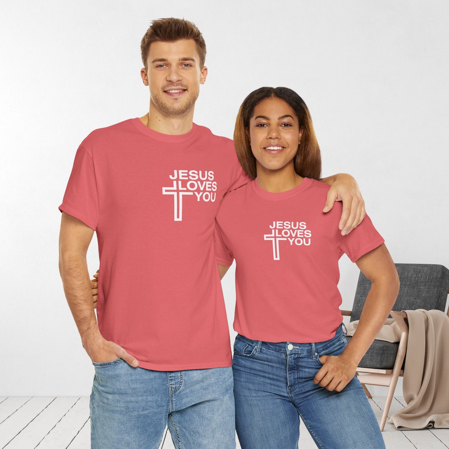 Jesus Loves You Heavy Cotton Tee