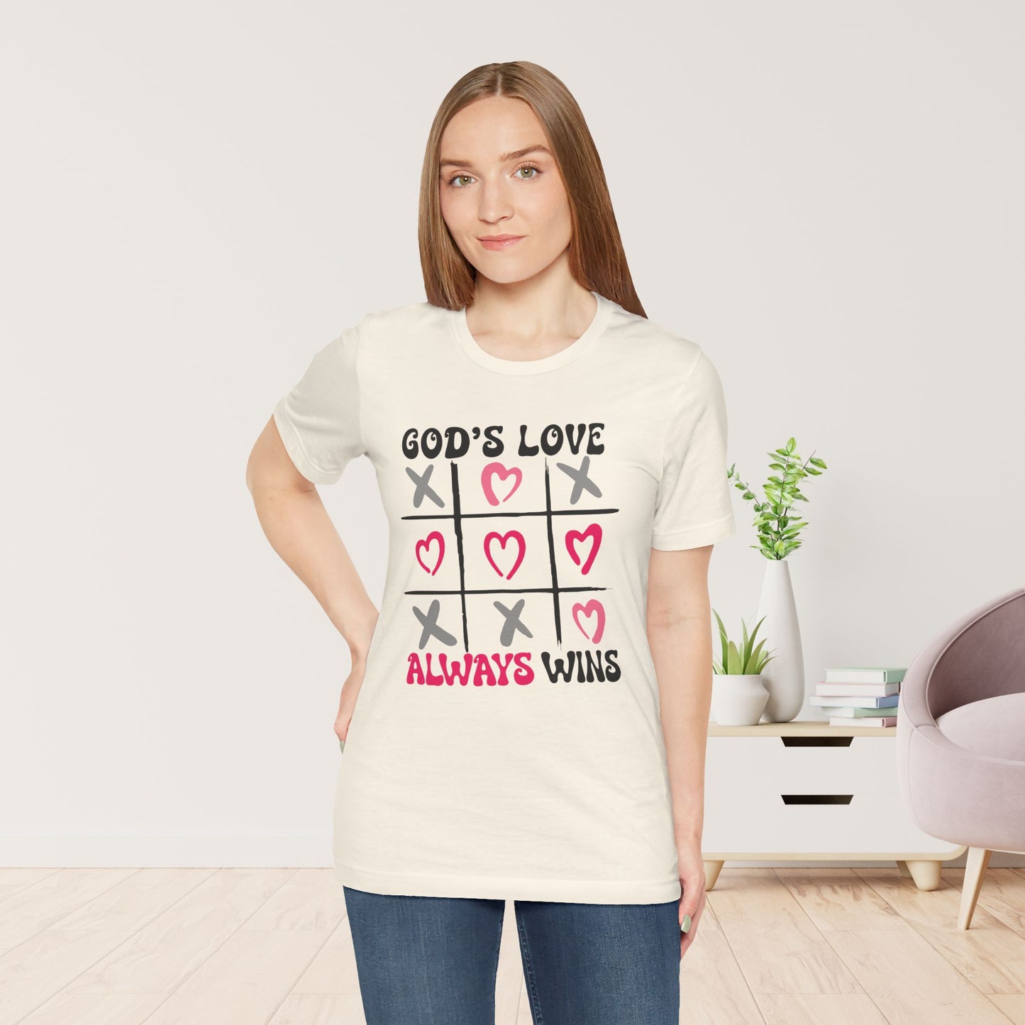 God's Love Always Wins Soft Cotton Tee - Christian Shirt