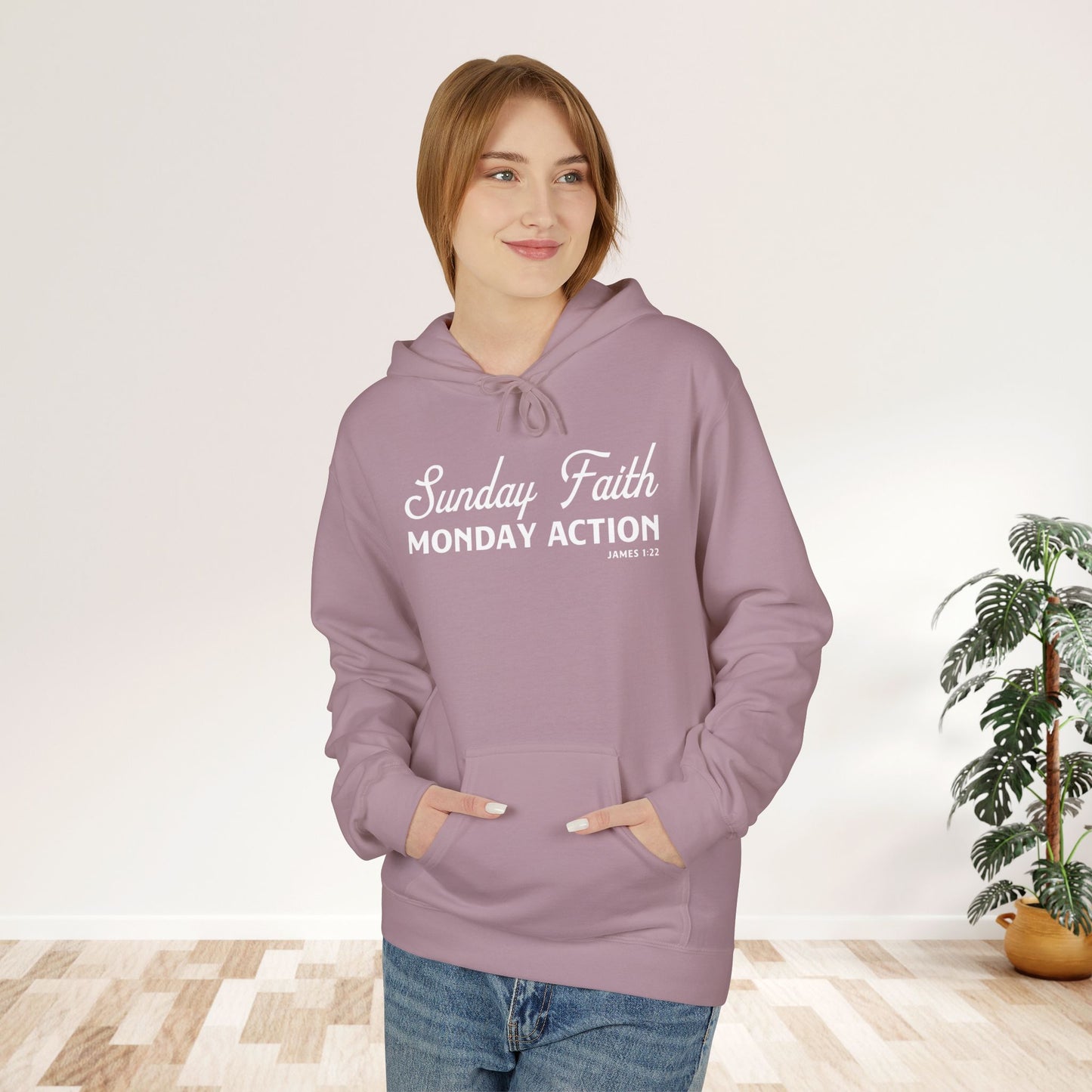 Sunday Faith. Monday Action Unisex Midweight Hoodie