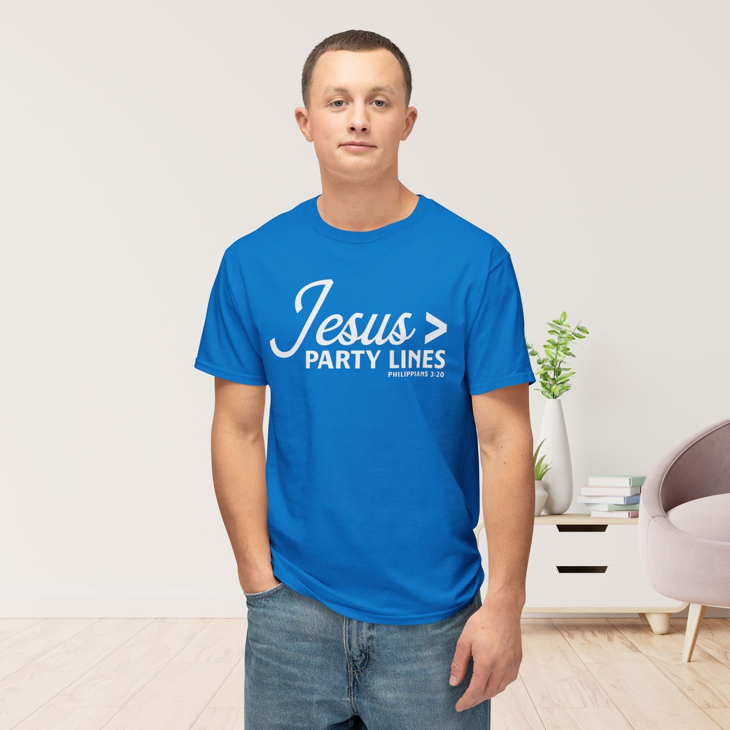 Jesus > Party Lines Unisex HD Cotton Tee