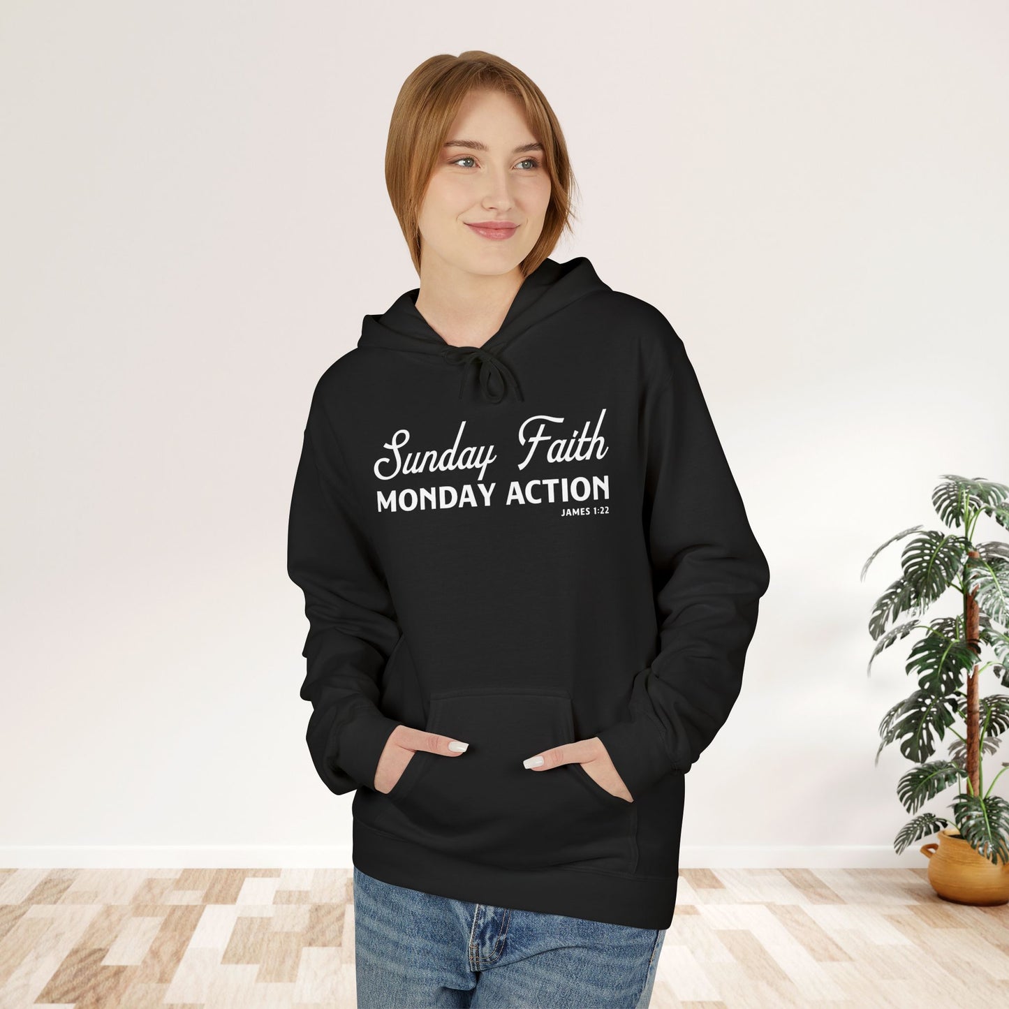 Sunday Faith. Monday Action Unisex Midweight Hoodie
