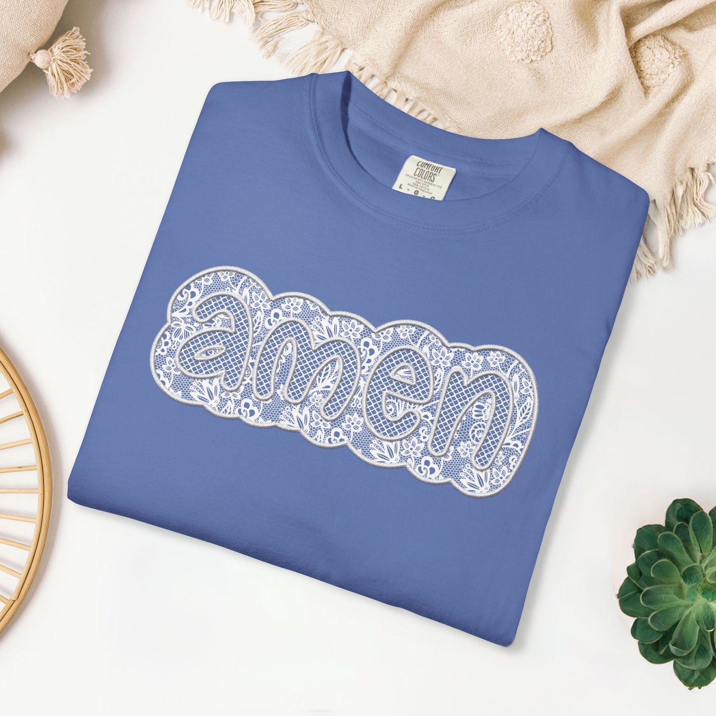 Amen Comfort Colors Shirt - Printed Lace Design