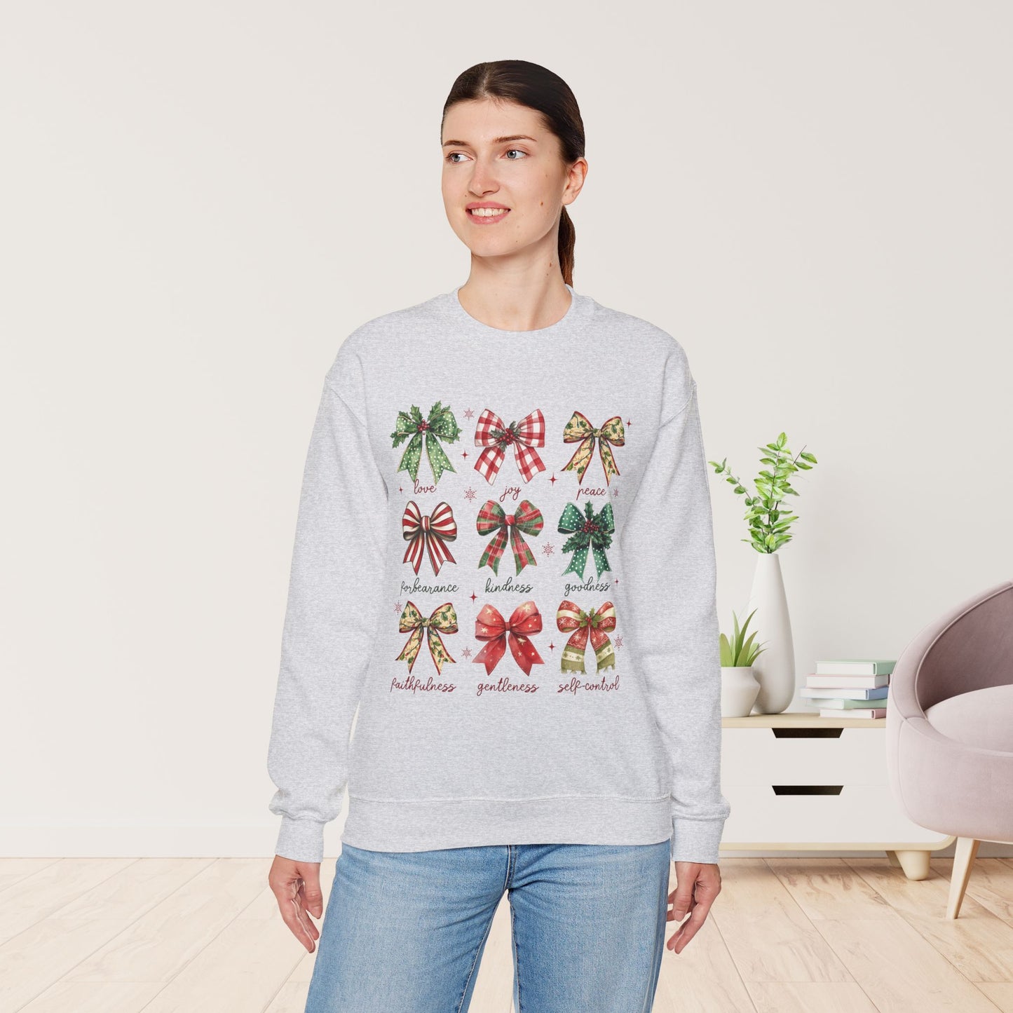 Christmas Fruit of The Spirit Christian Sweatshirt - Christian Pullover