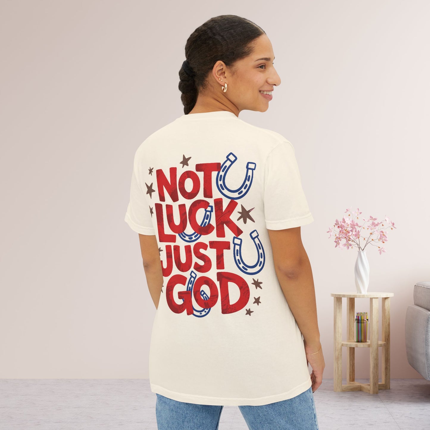 Not Luck Just God Comfort Colors Pocket T-Shirt