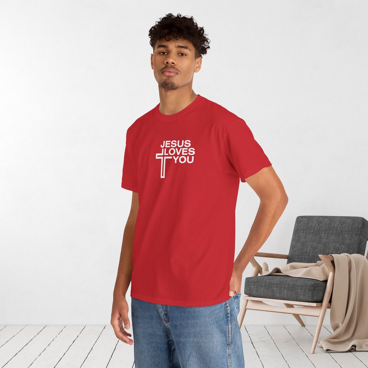 Jesus Loves You Heavy Cotton Tee