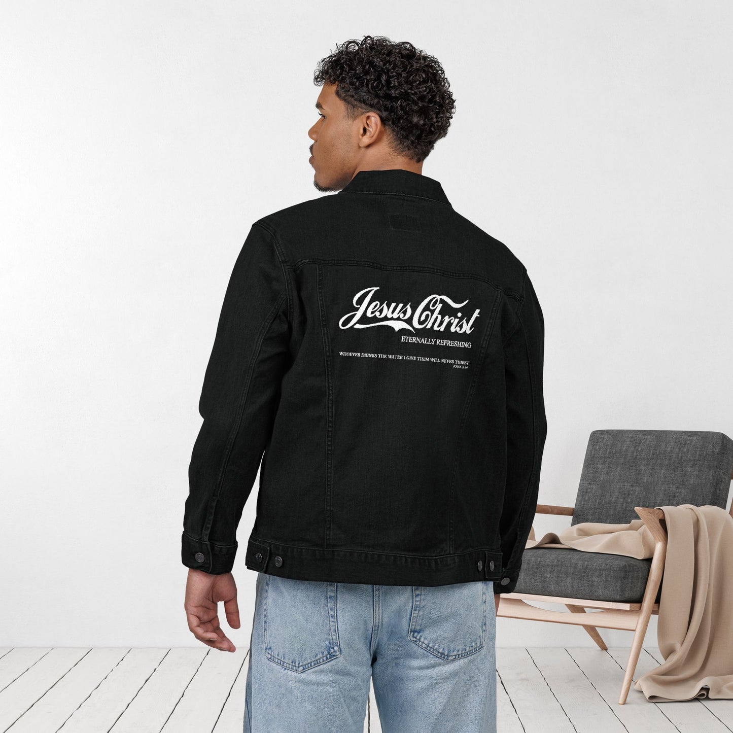 Embroidered Jesus Christ Unisex Denim Jacket