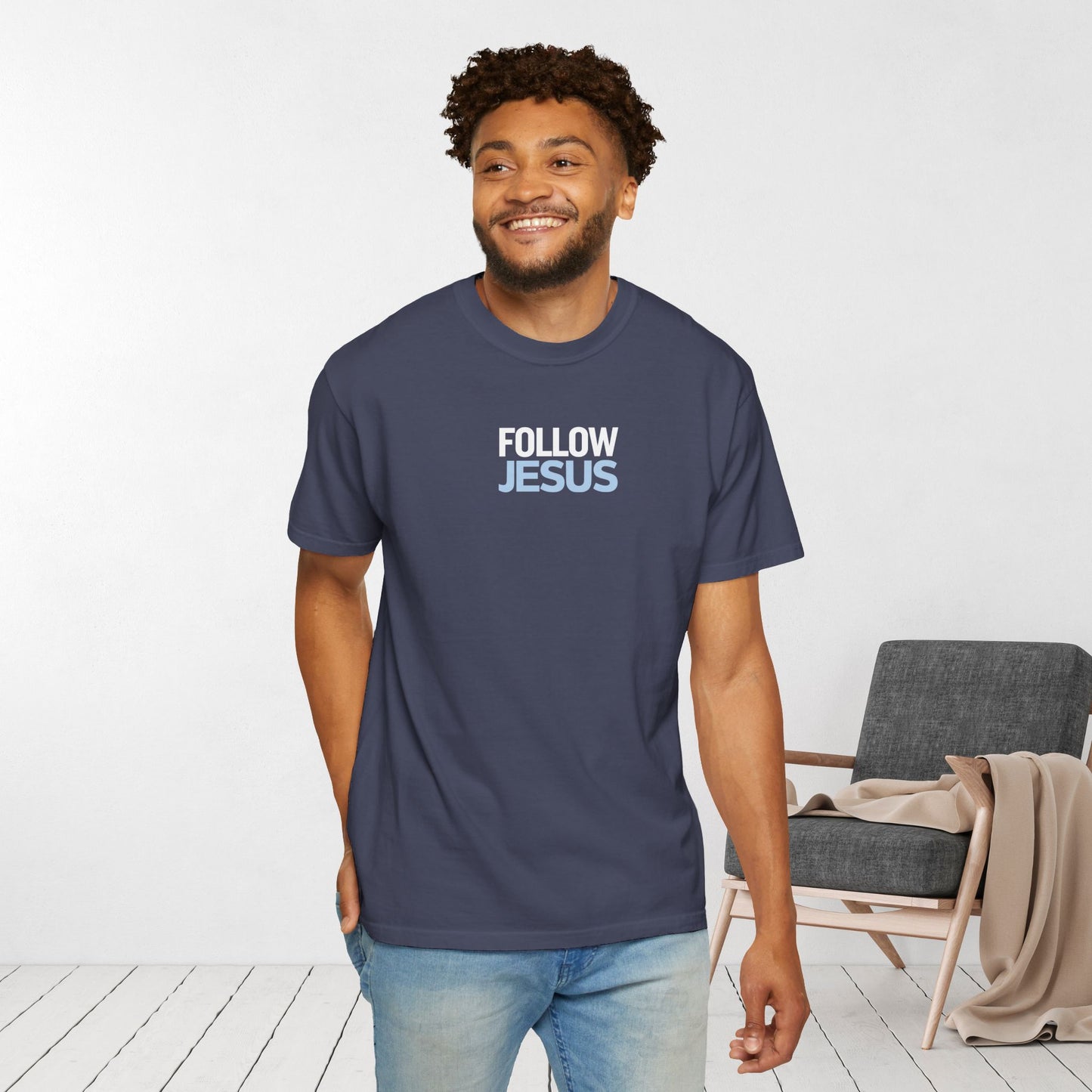 Jesus is the Light of the World Comfort Colors Shirt - John 8:12 Bible Verse Christian Shirt