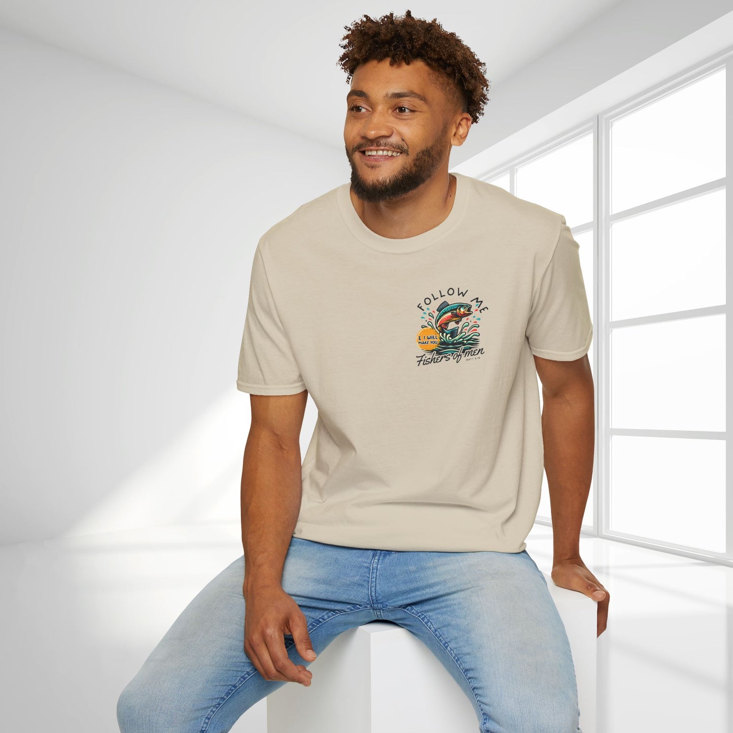 Follow Me Matthew 4:19 Men's Softstyle T-shirt