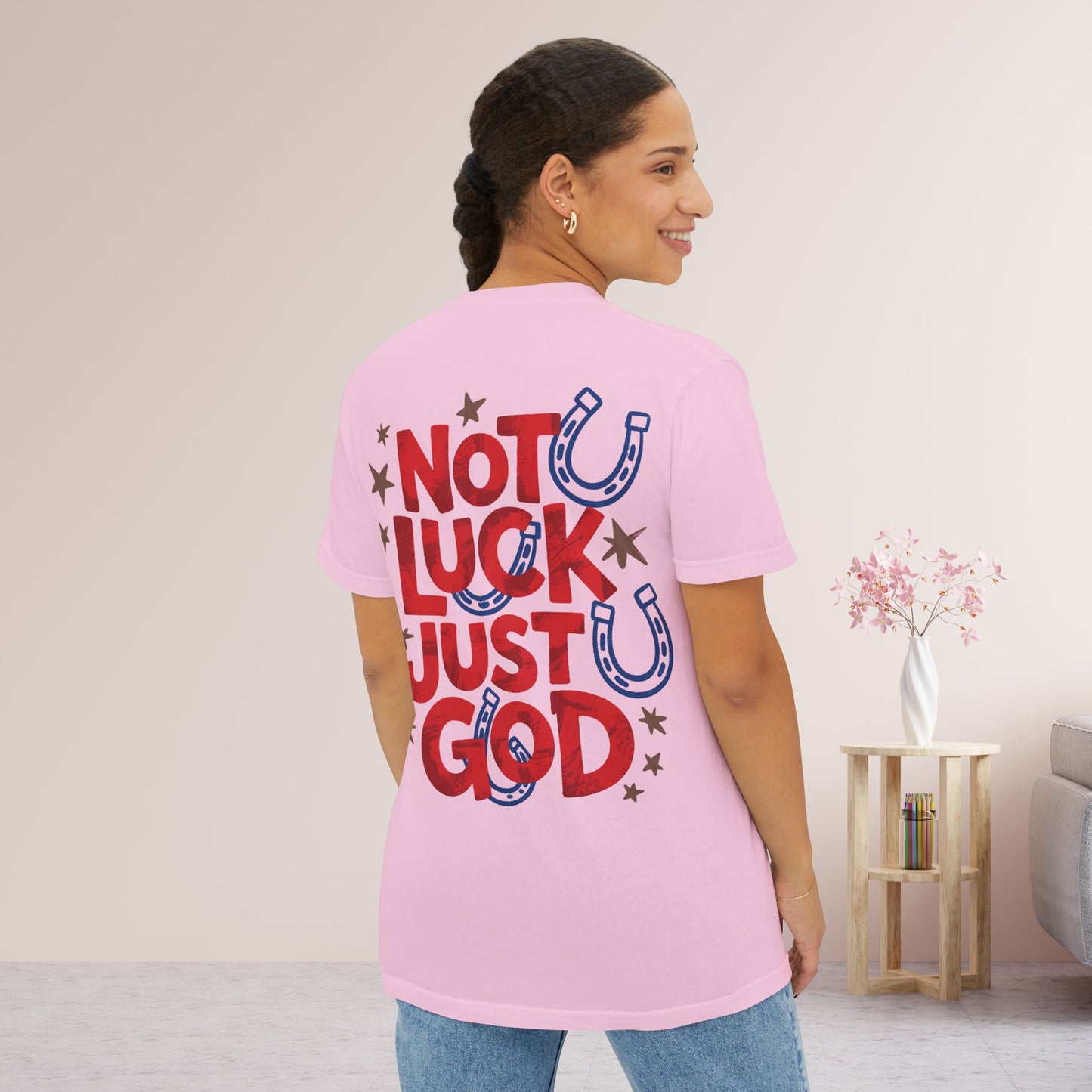 Not Luck Just God Comfort Colors Pocket T-Shirt