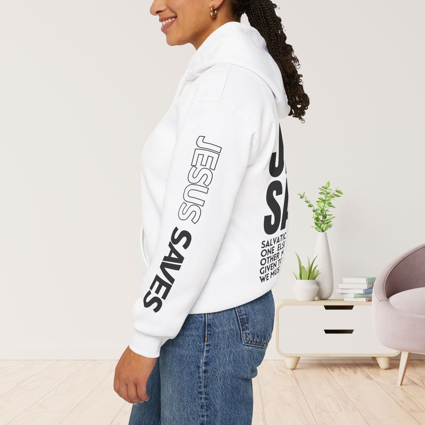 Jesus Saves Hoodie - Acts 4:12 Bible Verse Christian Hoodie