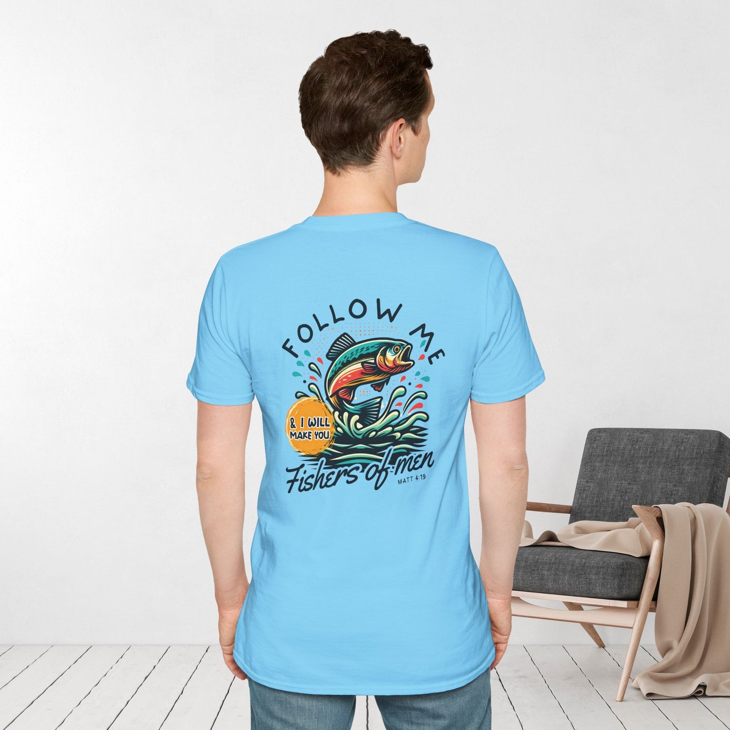 Follow Me Matthew 4:19 Men's Softstyle T-shirt