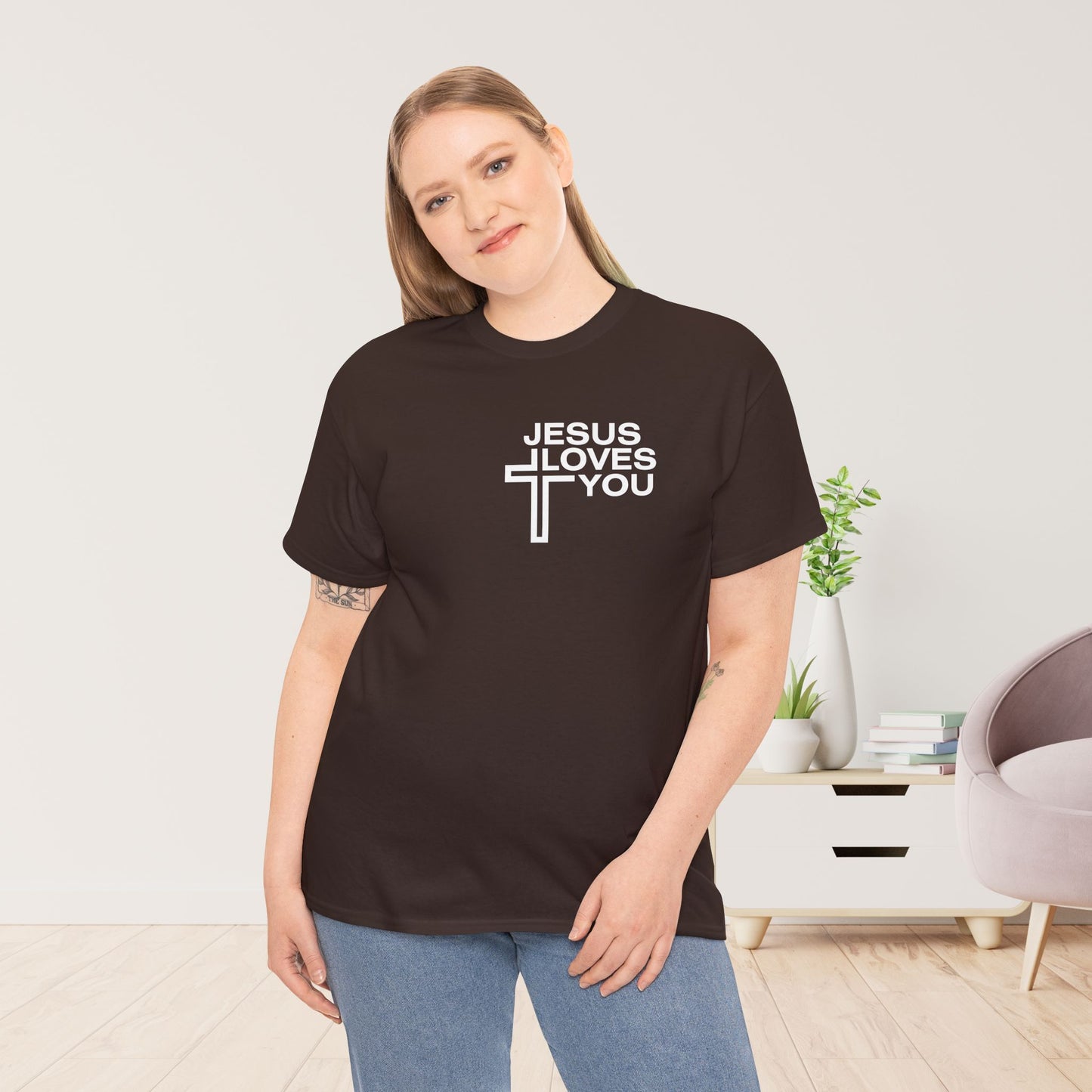 Jesus Loves You Heavy Cotton Tee