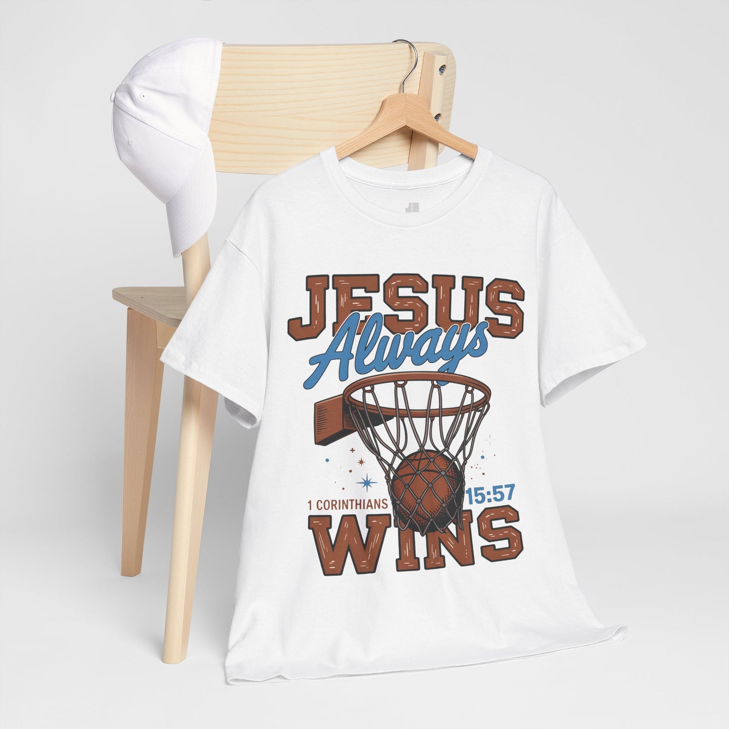 Jesus Always Wins Heavy Cotton Tee