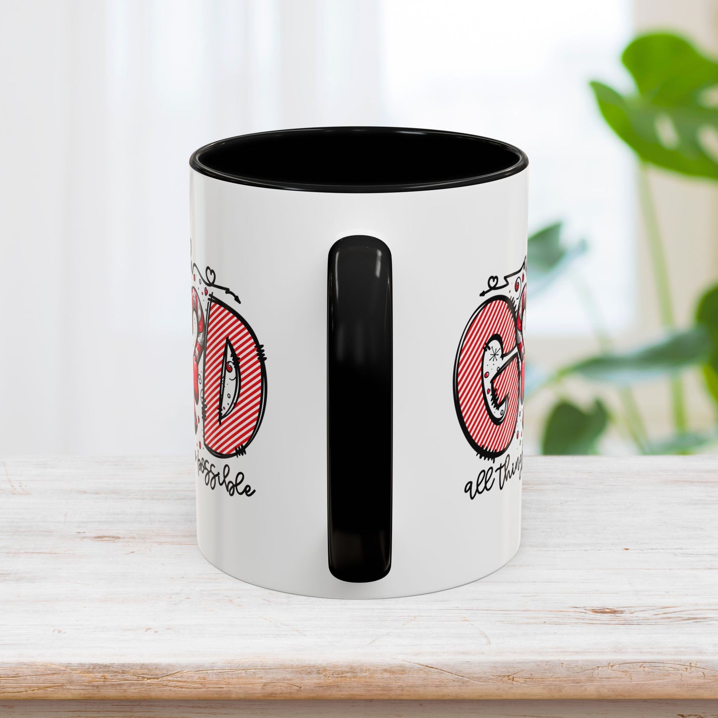 With God All Things Are Possible Christmas Mug - Christian Coffee Mug