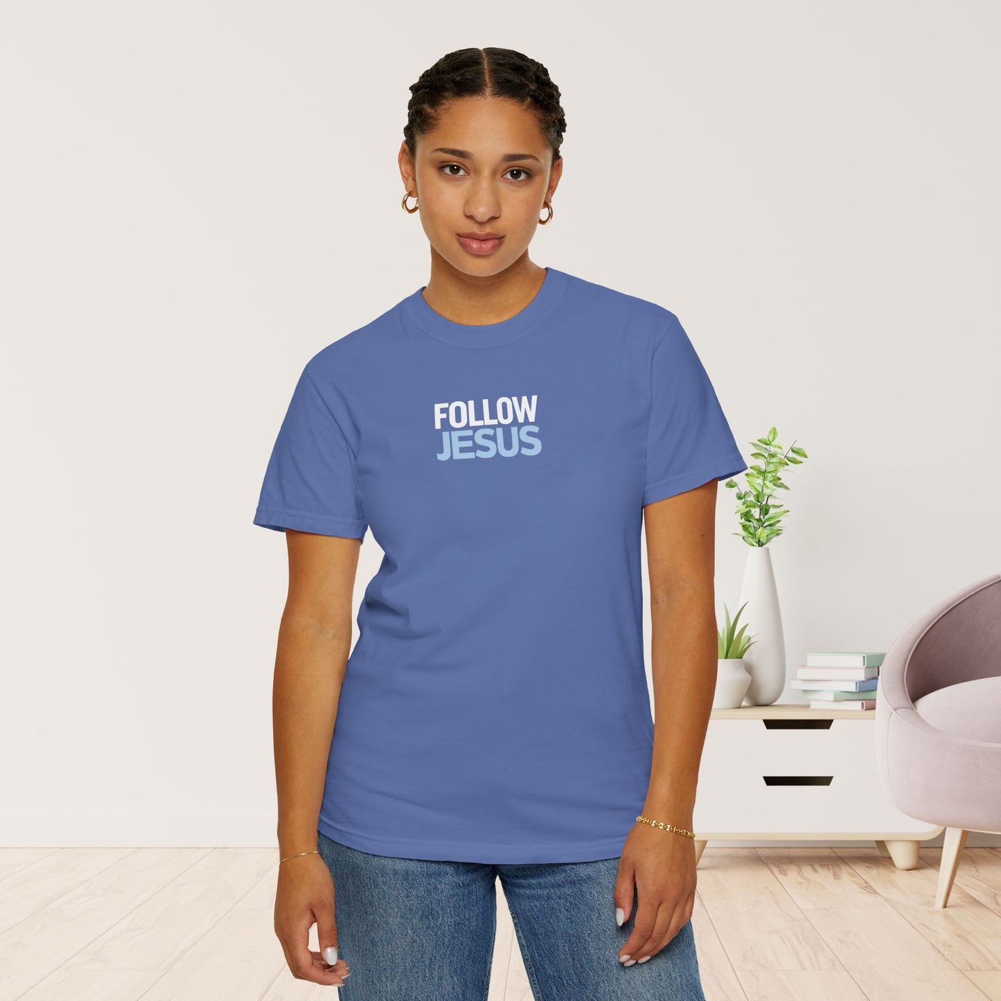 Jesus is the Light of the World Comfort Colors Shirt - John 8:12 Bible Verse Christian Shirt